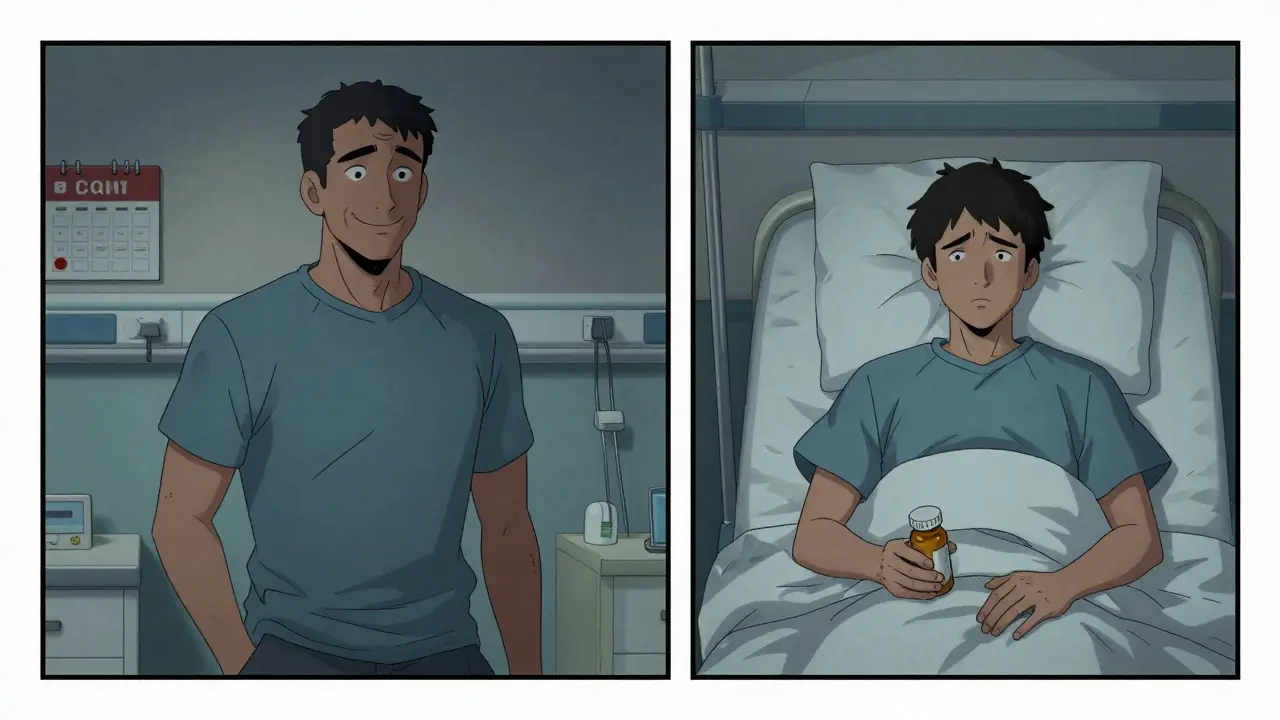 Patient readmitted to hospital with confusion and medication bottle